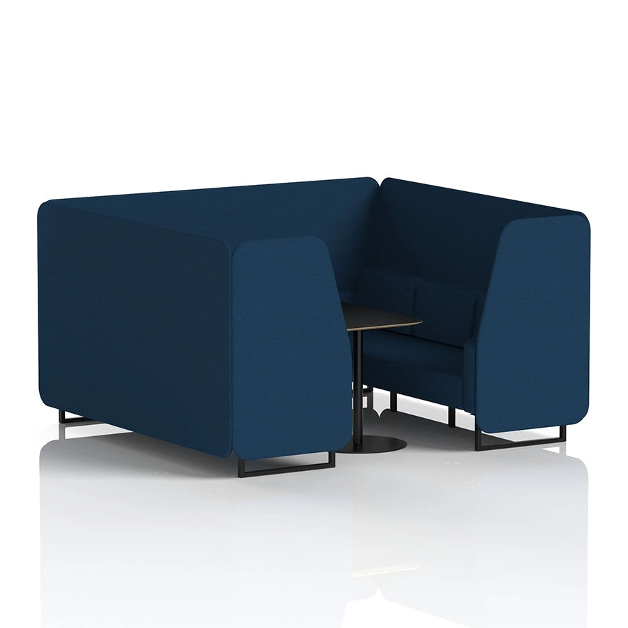 Brixworth Booth in Single Tone - 6 Seater with Black Table