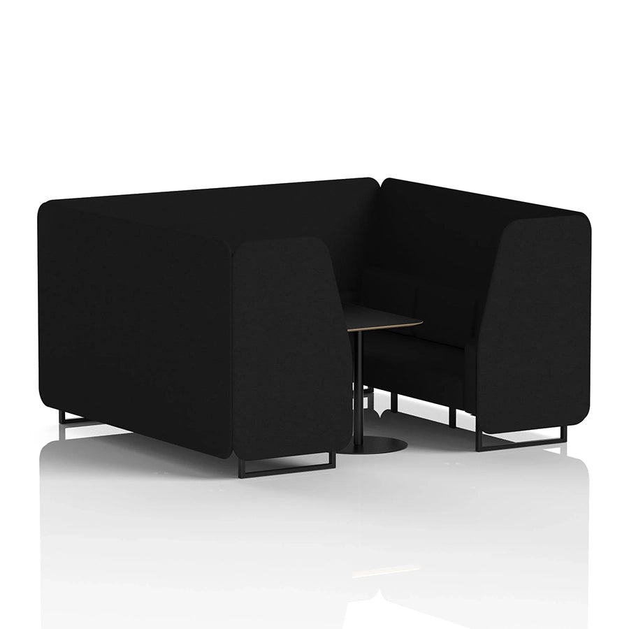 Brixworth Booth in Single Tone - 6 Seater with Black Table