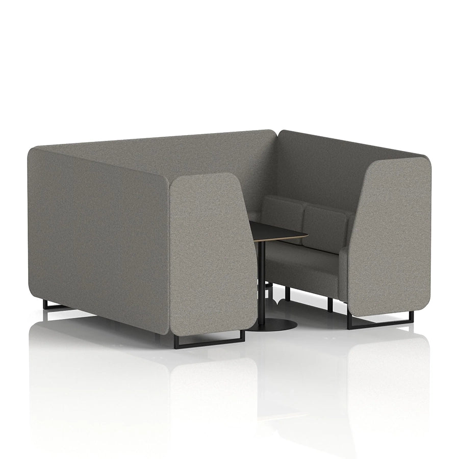 Brixworth Booth in Single Tone - 6 Seater with Black Table