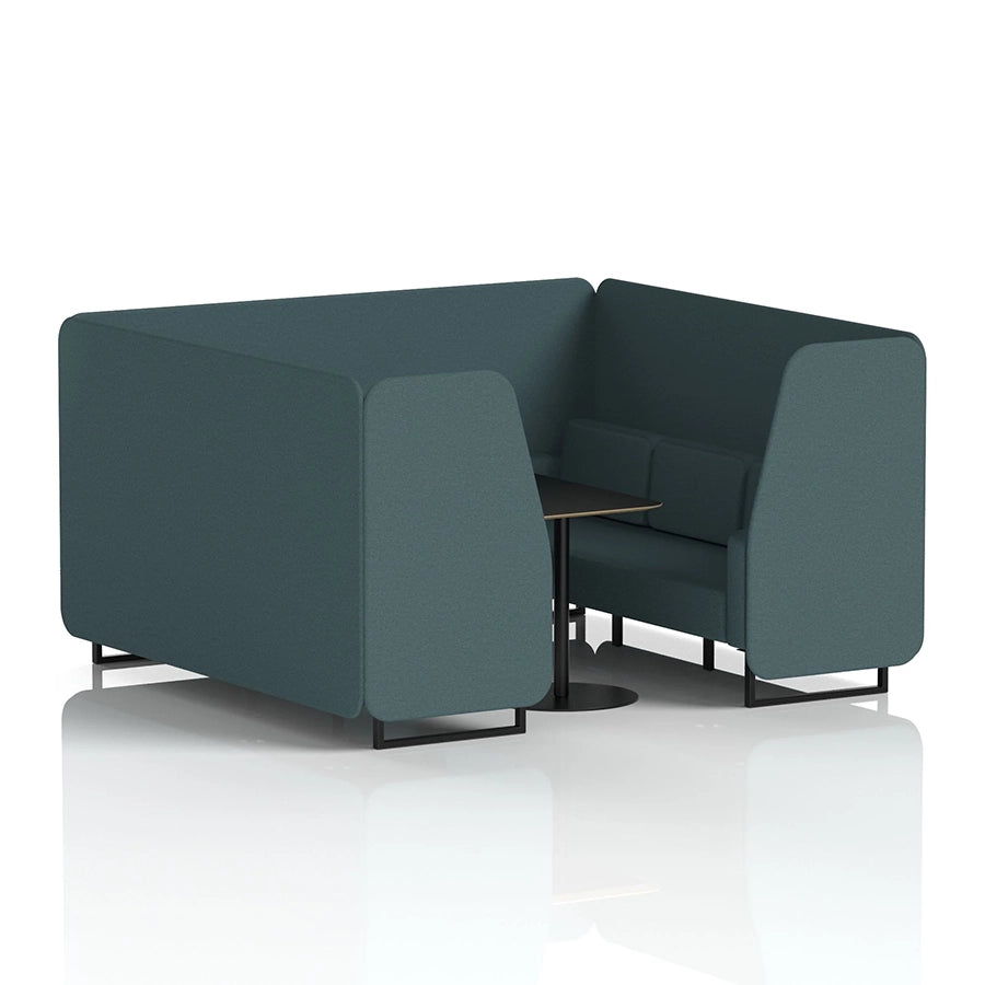 Brixworth Booth in Single Tone - 6 Seater with Black Table