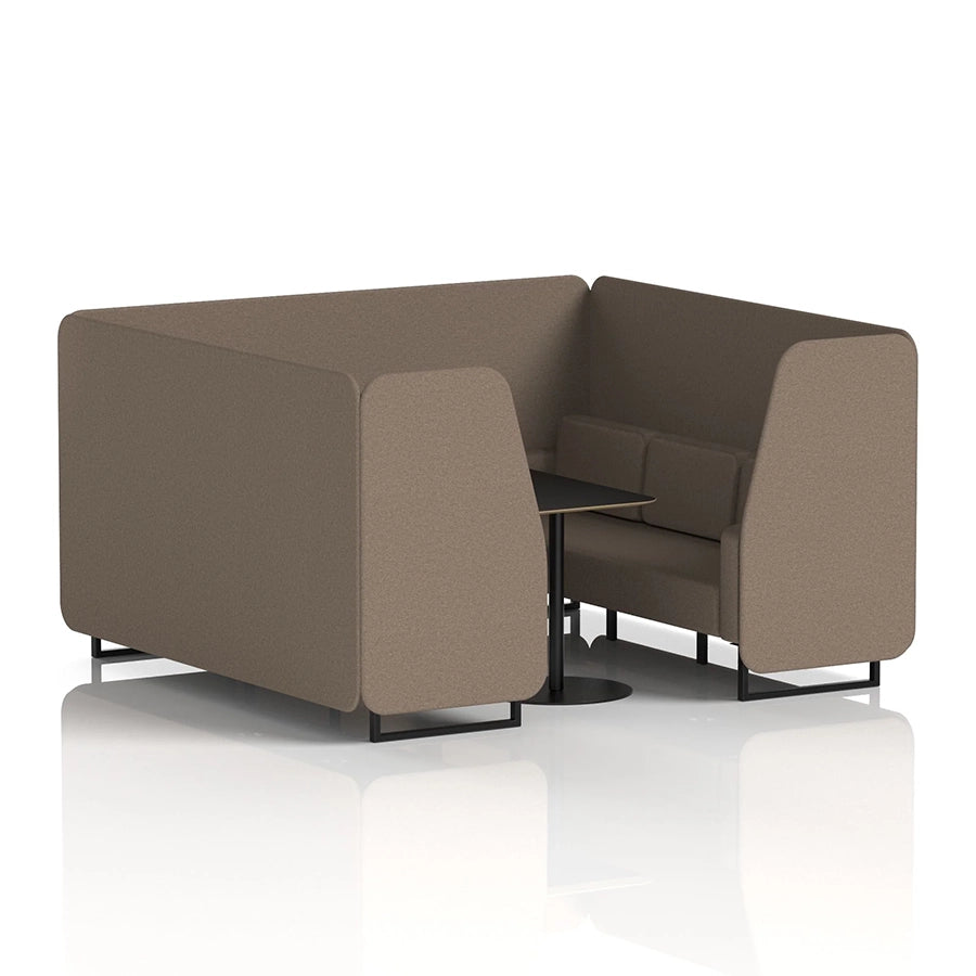 Brixworth Booth in Single Tone - 6 Seater with Black Table