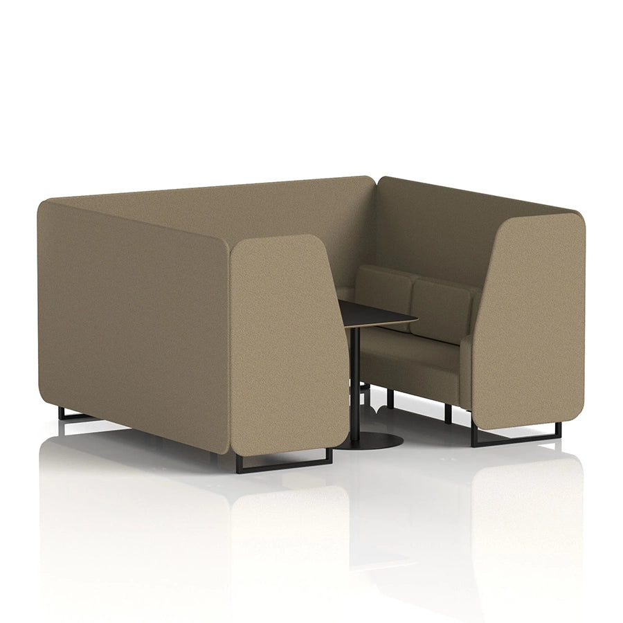 Brixworth Booth in Single Tone - 6 Seater with Black Table