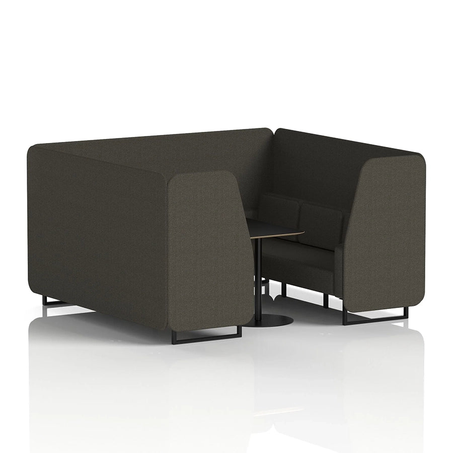 Brixworth Booth in Single Tone - 6 Seater with Black Table