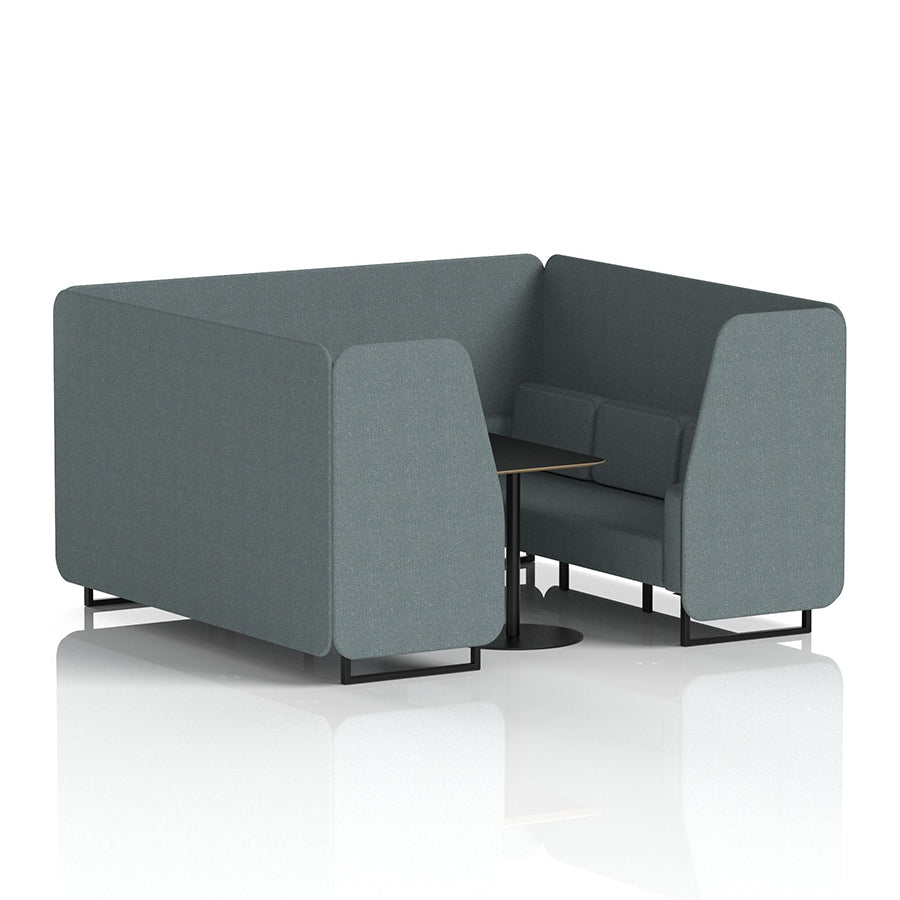 Brixworth Booth in Single Tone - 6 Seater with Black Table