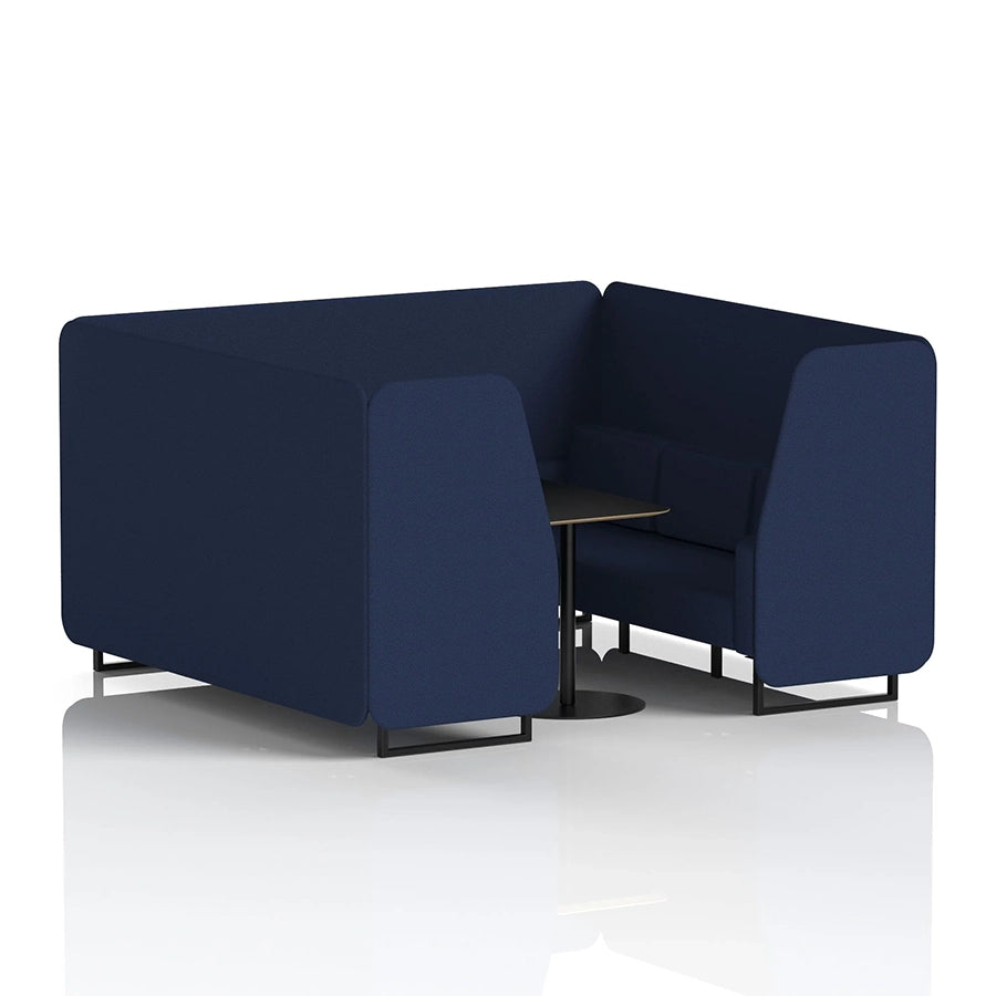Brixworth Booth in Single Tone - 6 Seater with Black Table