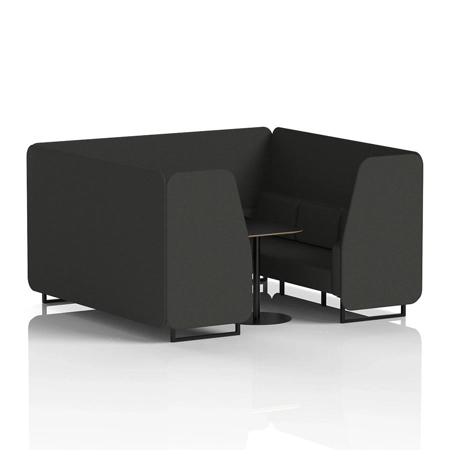 Brixworth Booth in Single Tone - 6 Seater with Black Table
