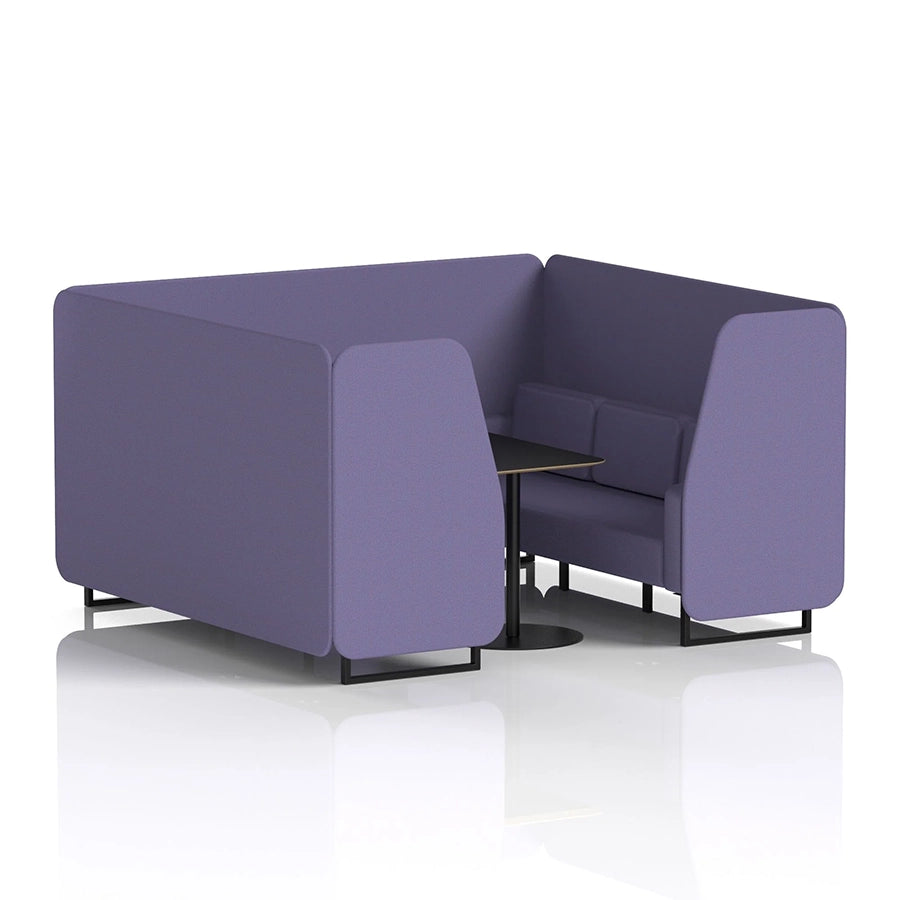 Brixworth Booth in Single Tone - 6 Seater with Black Table
