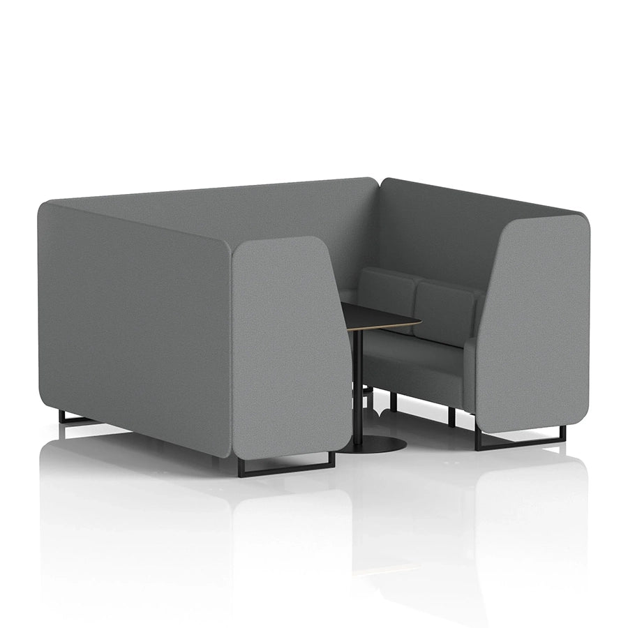 Brixworth Booth in Single Tone - 6 Seater with Black Table