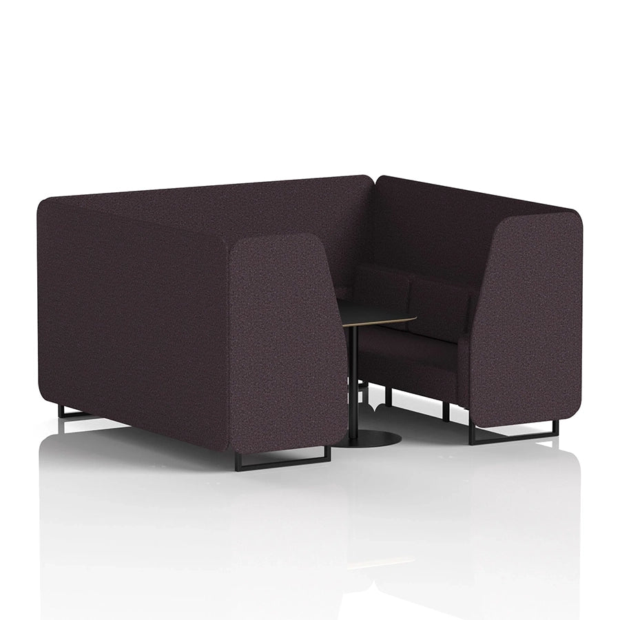 Brixworth Booth in Single Tone - 6 Seater with Black Table