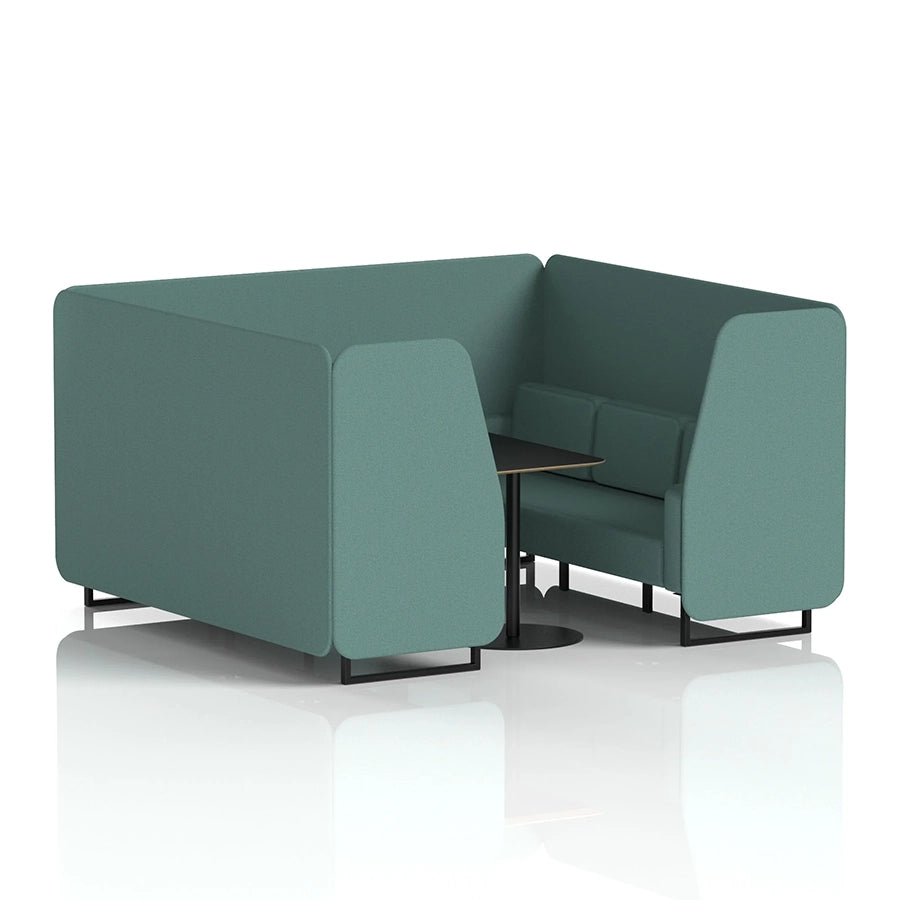 Brixworth Booth in Single Tone - 6 Seater with Black Table