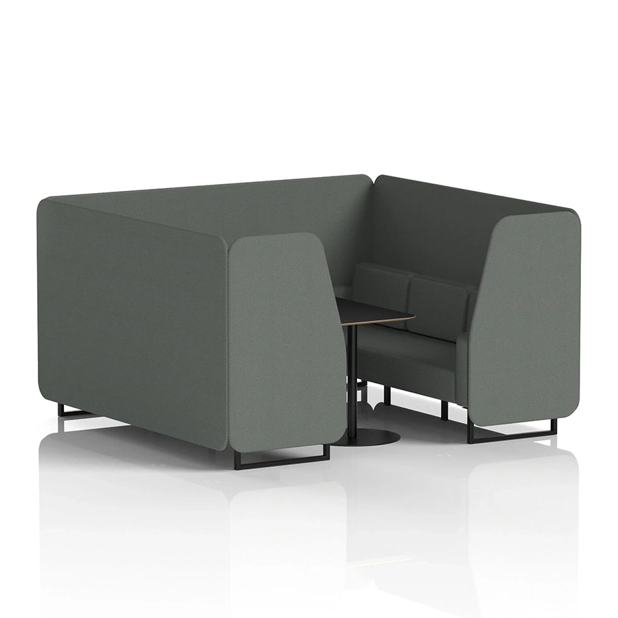 Brixworth Booth in Single Tone - 6 Seater with Black Table