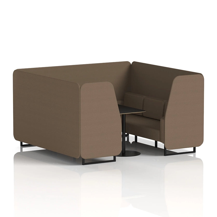 Brixworth Booth in Single Tone - 6 Seater with Black Table