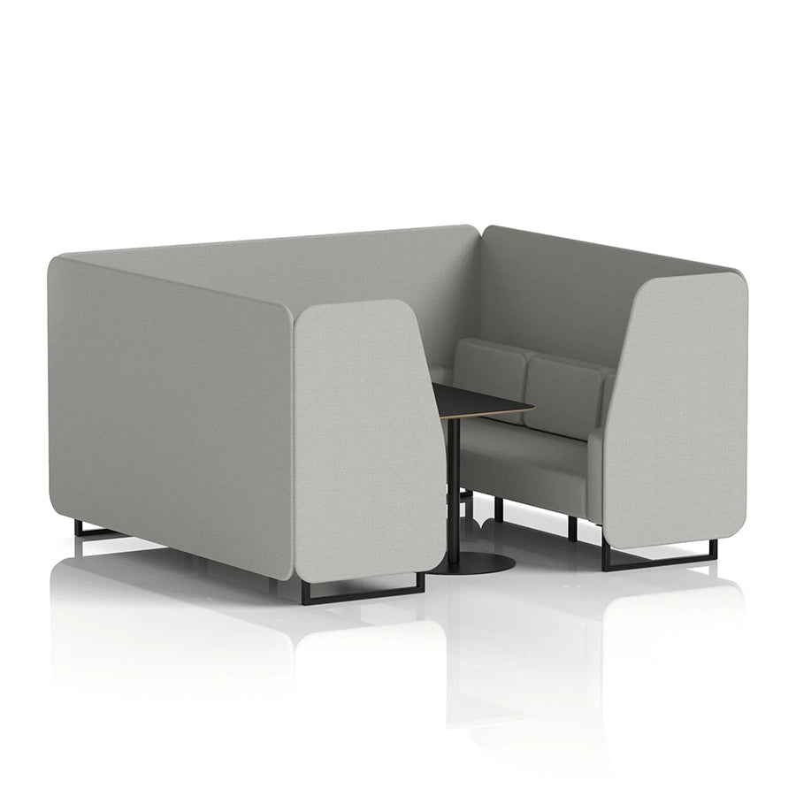 Brixworth Booth in Single Tone - 6 Seater with Black Table