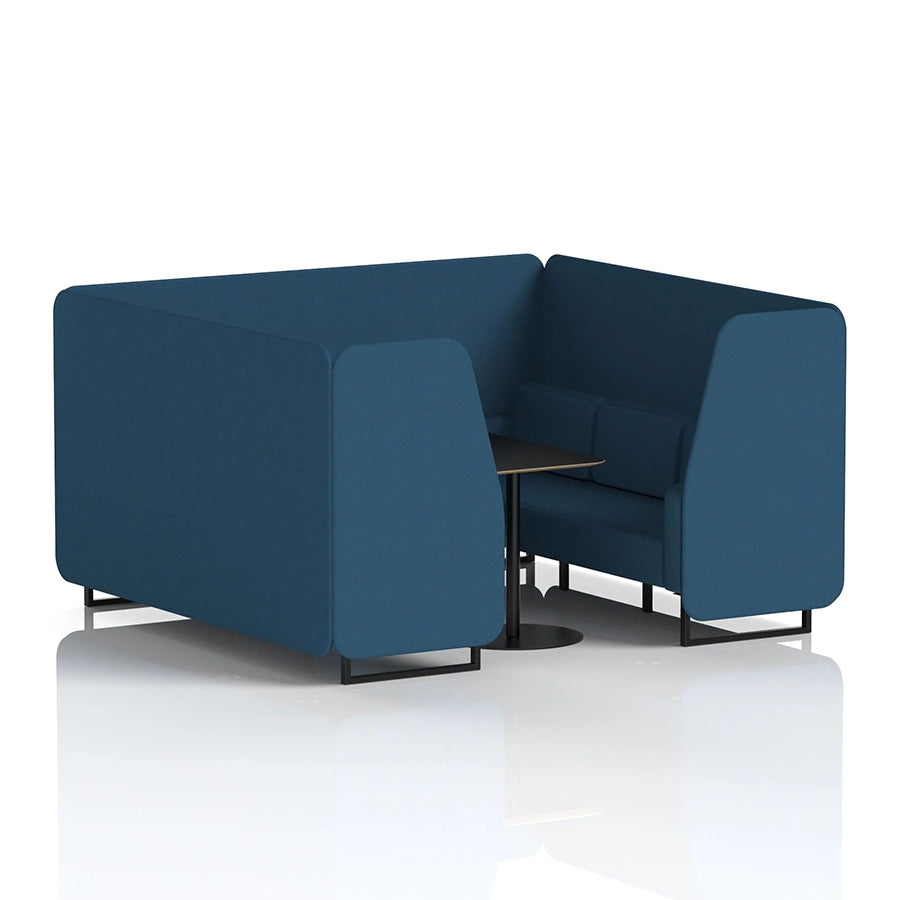 Brixworth Booth in Single Tone - 6 Seater with Black Table