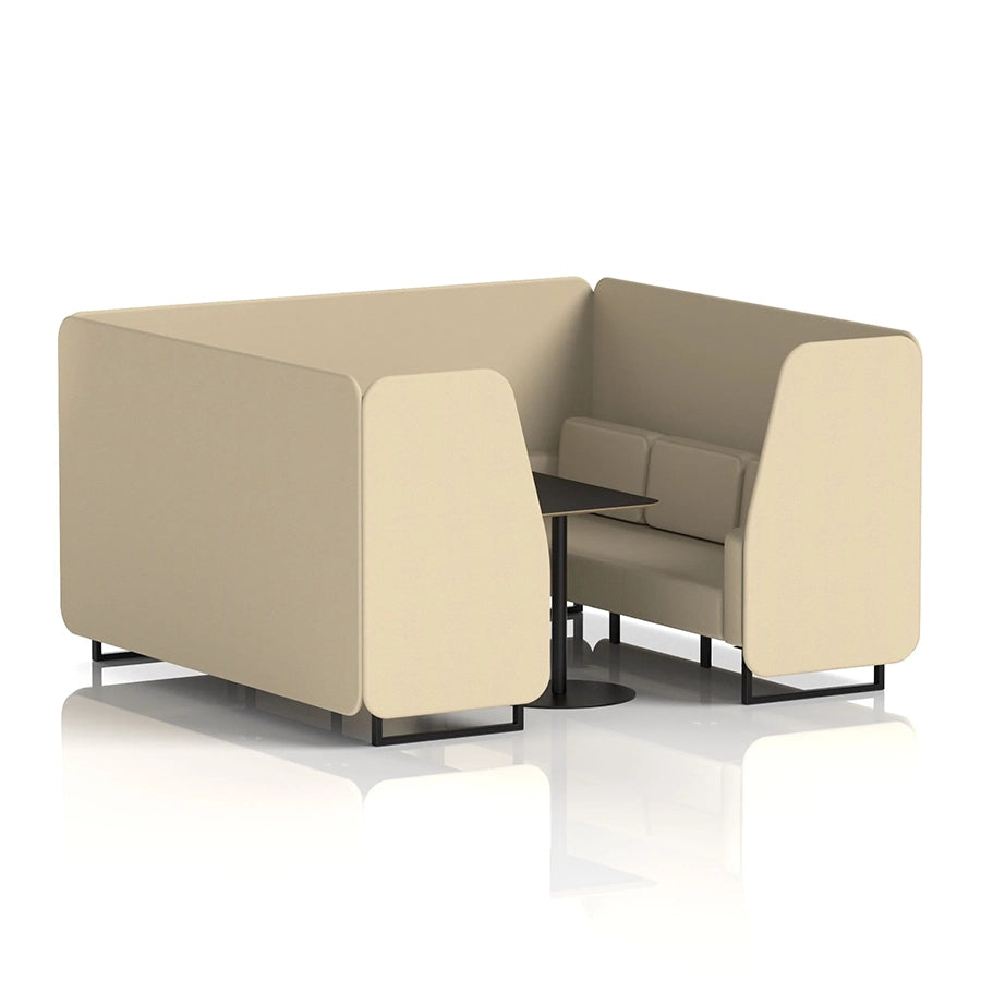 Brixworth Booth in Single Tone - 6 Seater with Black Table