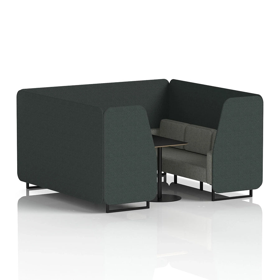 Brixworth Booth in Two Tone - 6 Seater with Black Table