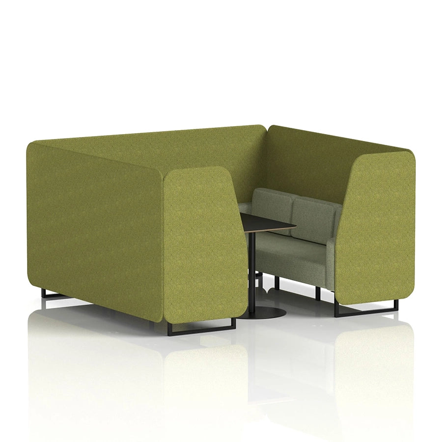 Brixworth Booth in Two Tone - 6 Seater with Black Table