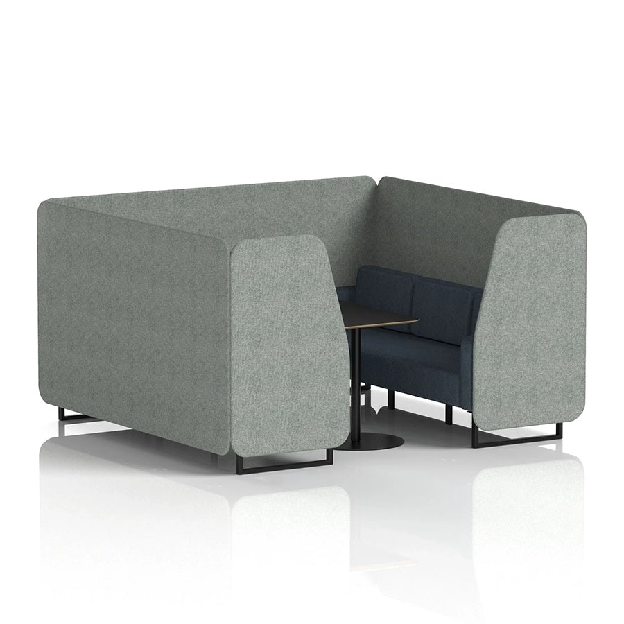 Brixworth Booth in Two Tone - 6 Seater with Black Table