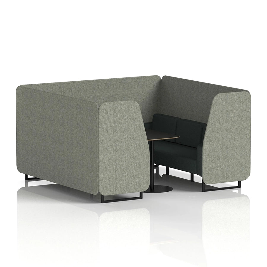 Brixworth Booth in Two Tone - 6 Seater with Black Table