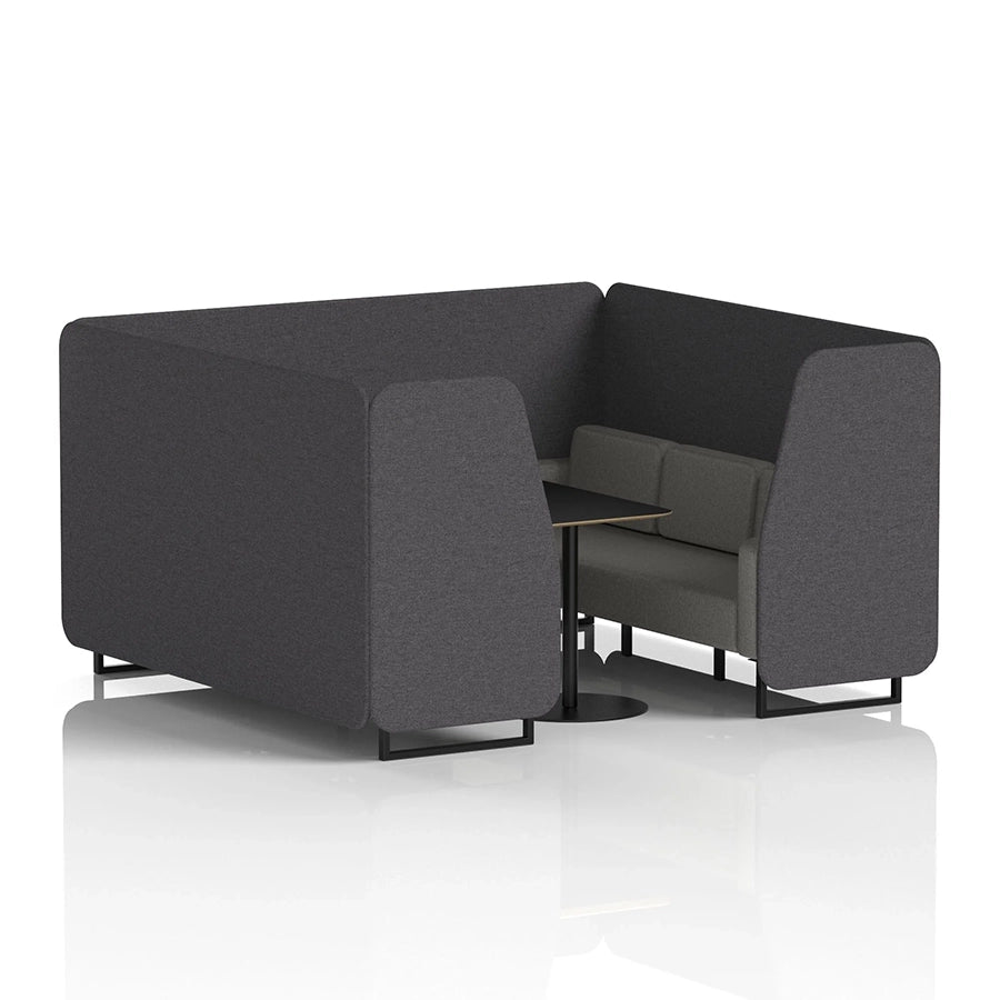 Brixworth Booth in Two Tone - 6 Seater with Black Table