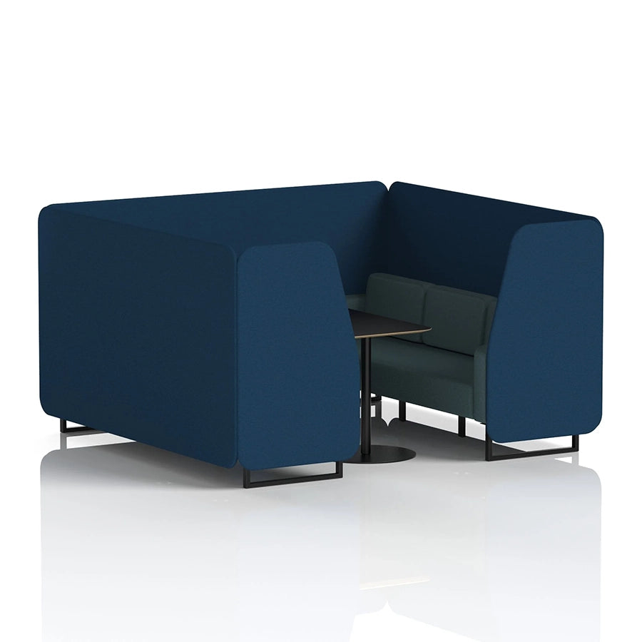 Brixworth Booth in Two Tone - 6 Seater with Black Table