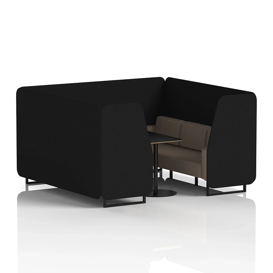 Brixworth Booth in Two Tone - 6 Seater with Black Table