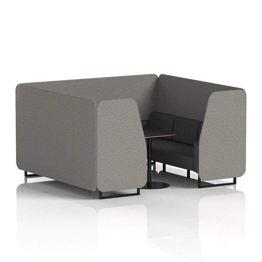 Brixworth Booth in Two Tone - 6 Seater with Black Table
