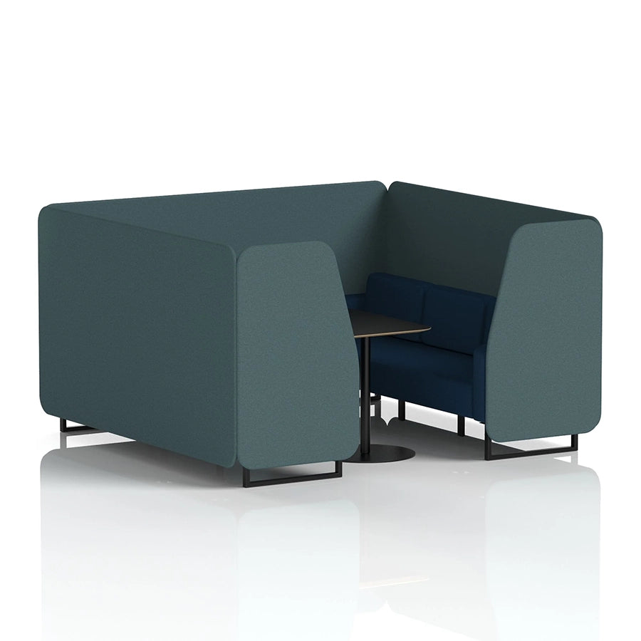 Brixworth Booth in Two Tone - 6 Seater with Black Table