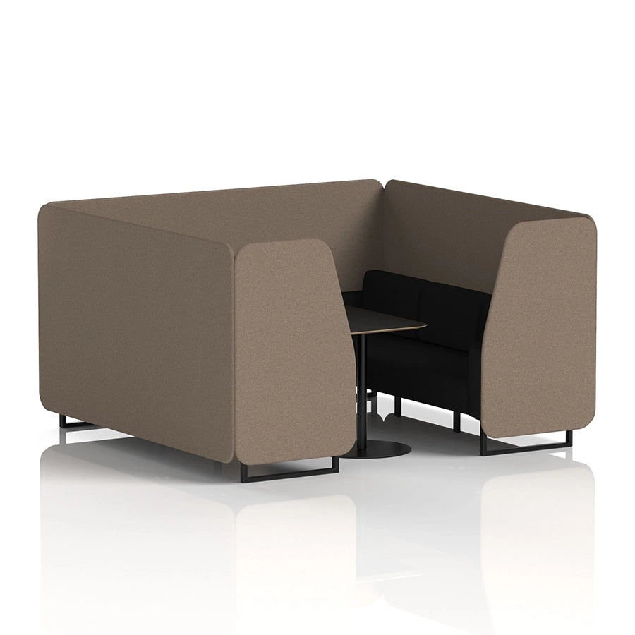 Brixworth Booth in Two Tone - 6 Seater with Black Table