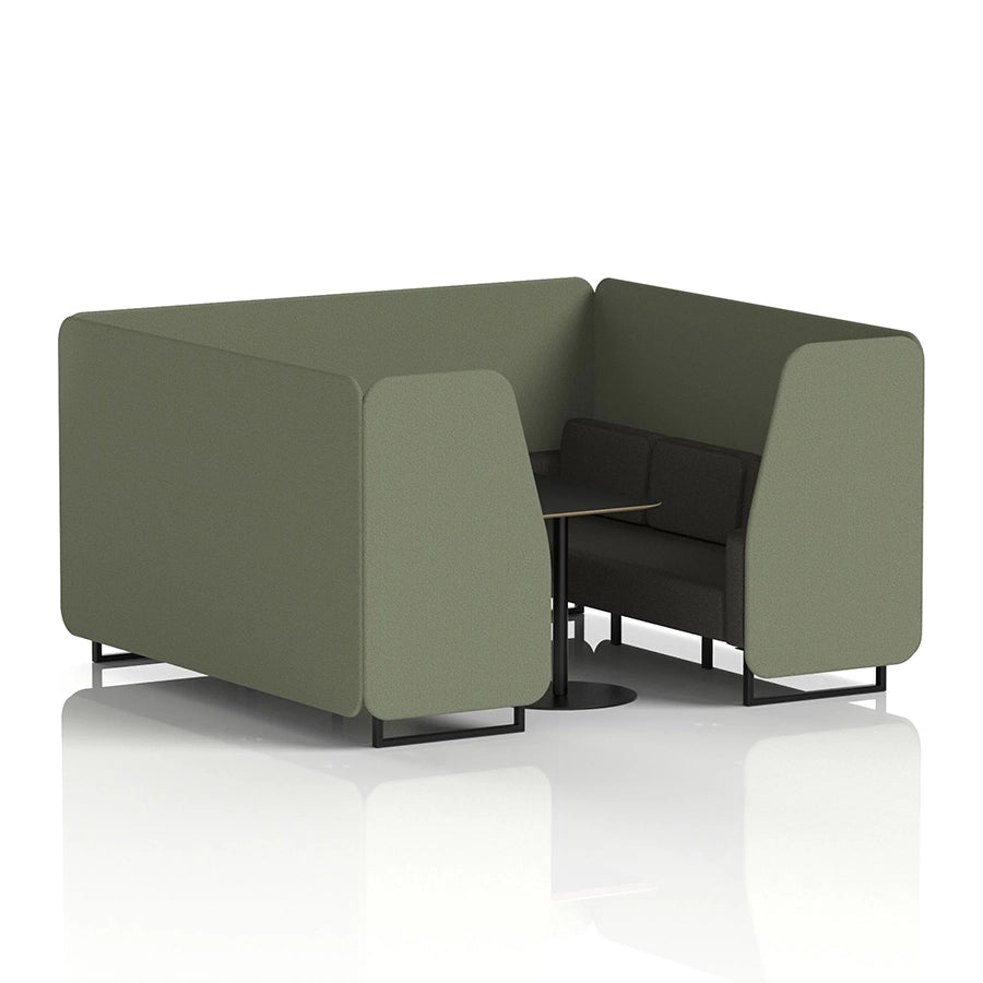 Brixworth Booth in Two Tone - 6 Seater with Black Table