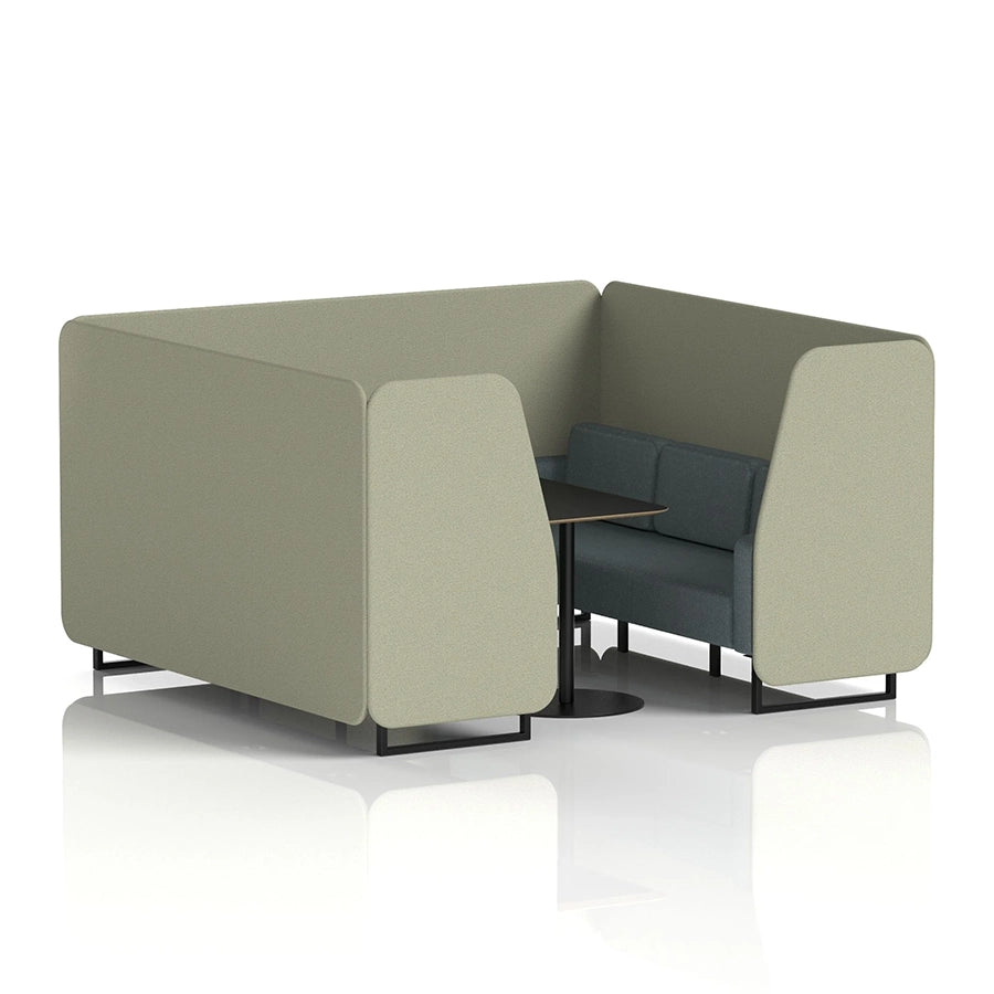 Brixworth Booth in Two Tone - 6 Seater with Black Table