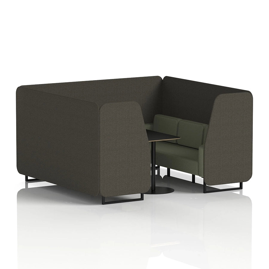 Brixworth Booth in Two Tone - 6 Seater with Black Table