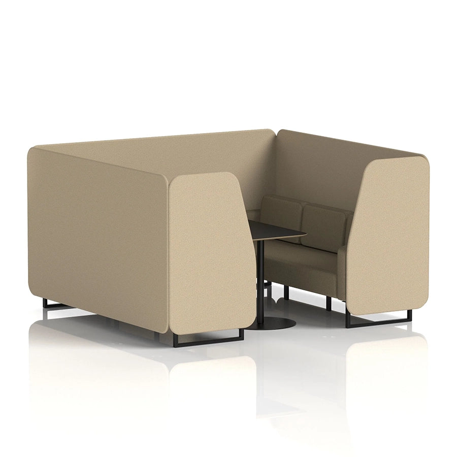 Brixworth Booth in Two Tone - 6 Seater with Black Table