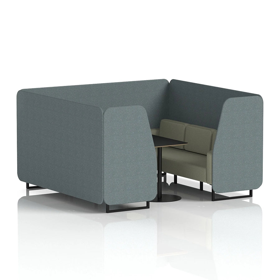 Brixworth Booth in Two Tone - 6 Seater with Black Table