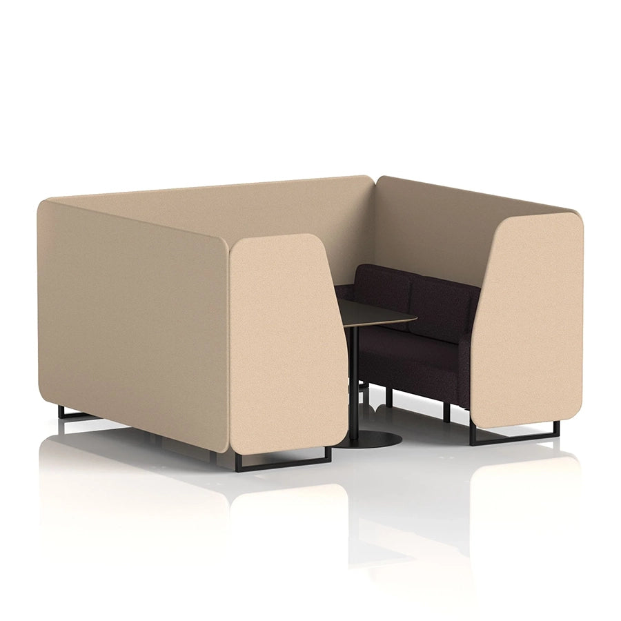 Brixworth Booth in Two Tone - 6 Seater with Black Table