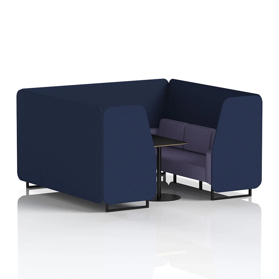 Brixworth Booth in Two Tone - 6 Seater with Black Table