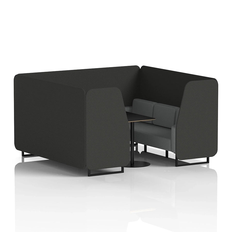Brixworth Booth in Two Tone - 6 Seater with Black Table