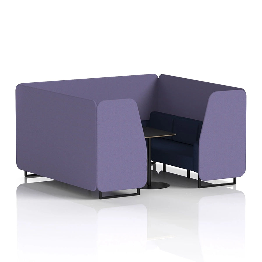 Brixworth Booth in Two Tone - 6 Seater with Black Table