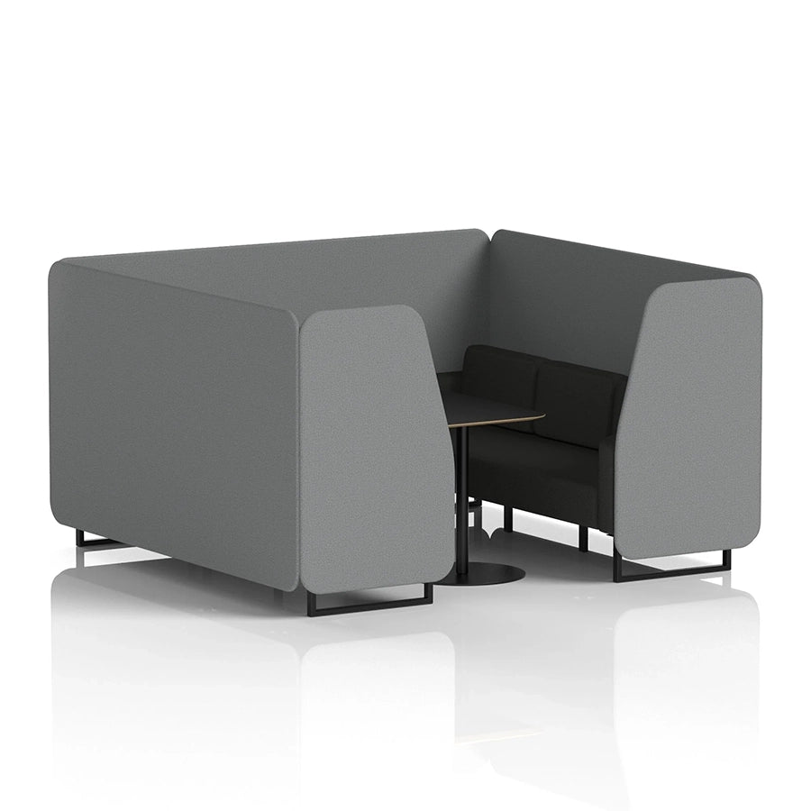 Brixworth Booth in Two Tone - 6 Seater with Black Table