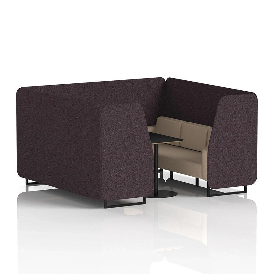Brixworth Booth in Two Tone - 6 Seater with Black Table