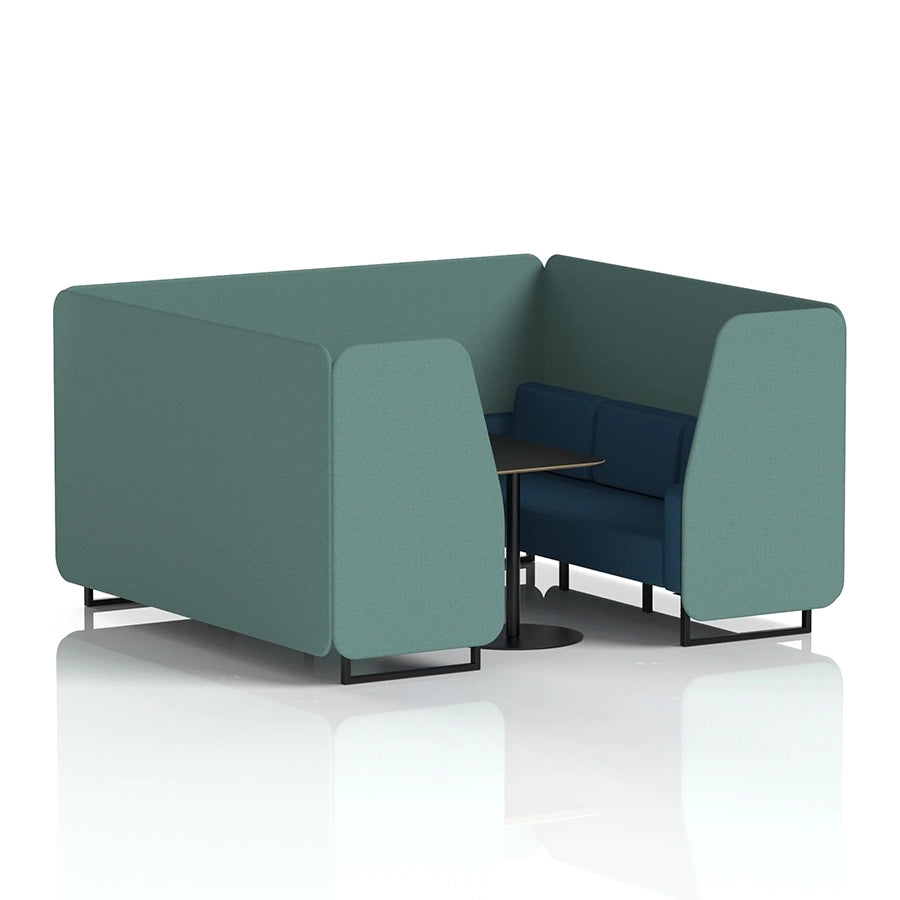 Brixworth Booth in Two Tone - 6 Seater with Black Table
