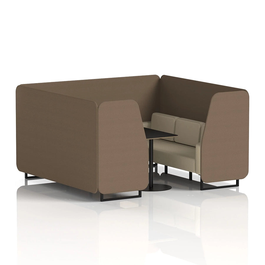 Brixworth Booth in Two Tone - 6 Seater with Black Table