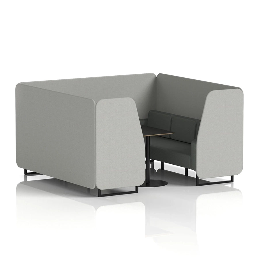 Brixworth Booth in Two Tone - 6 Seater with Black Table