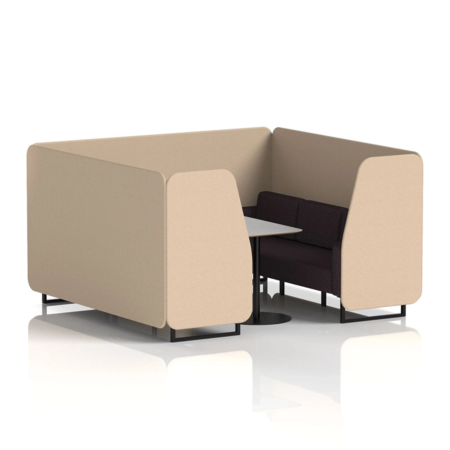 Brixworth Booth in Two Tone - 6 Seater with Grey Table