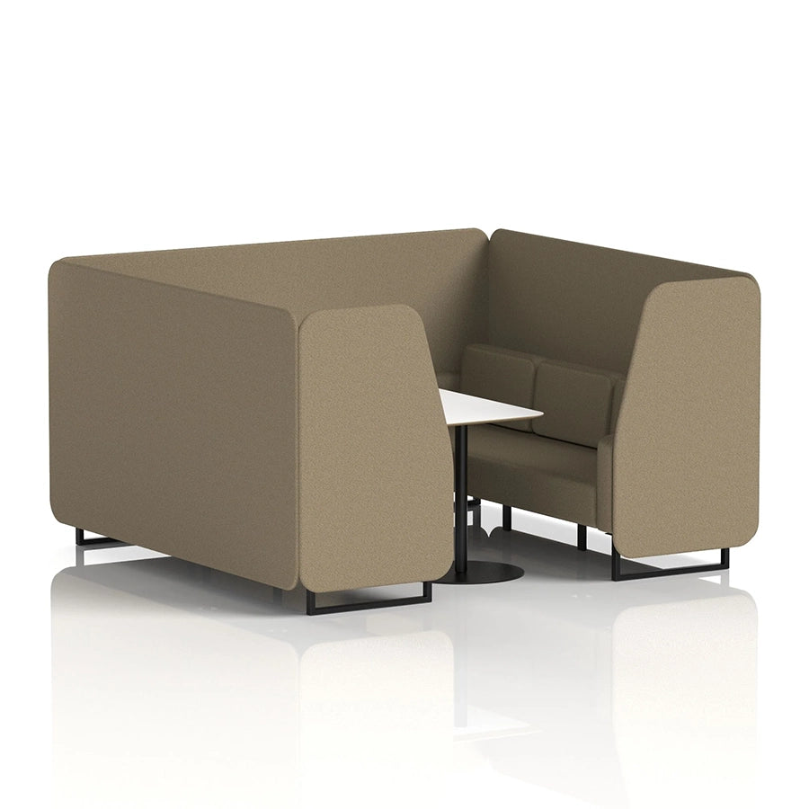 Brixworth Booth in Single Tone - 6 Seater with White Table