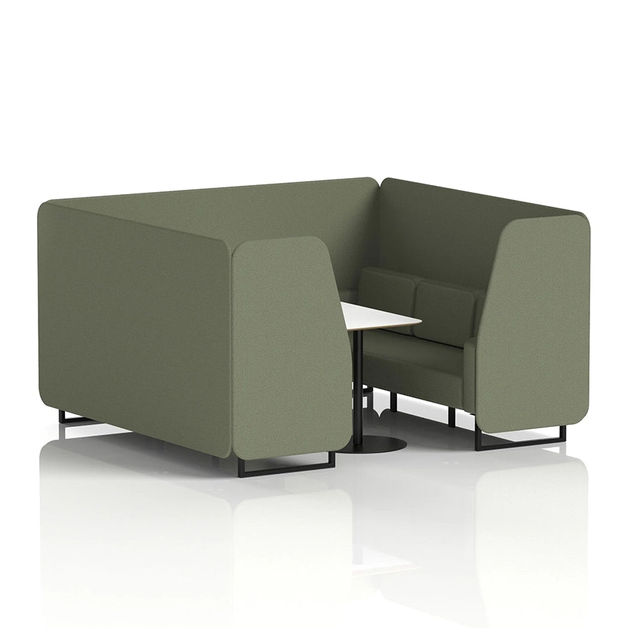 Brixworth Booth in Single Tone - 6 Seater with White Table