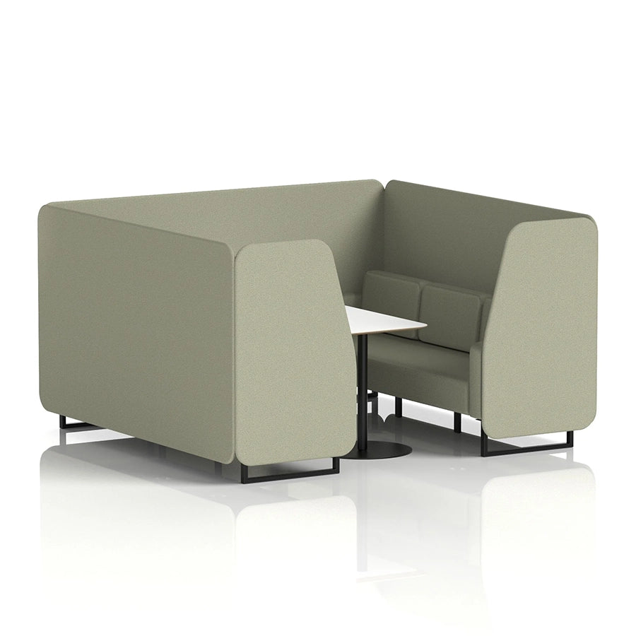 Brixworth Booth in Single Tone - 6 Seater with White Table