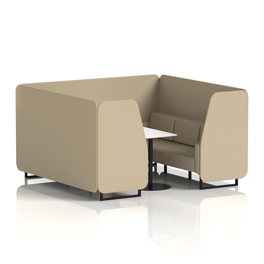 Brixworth Booth in Single Tone - 6 Seater with White Table