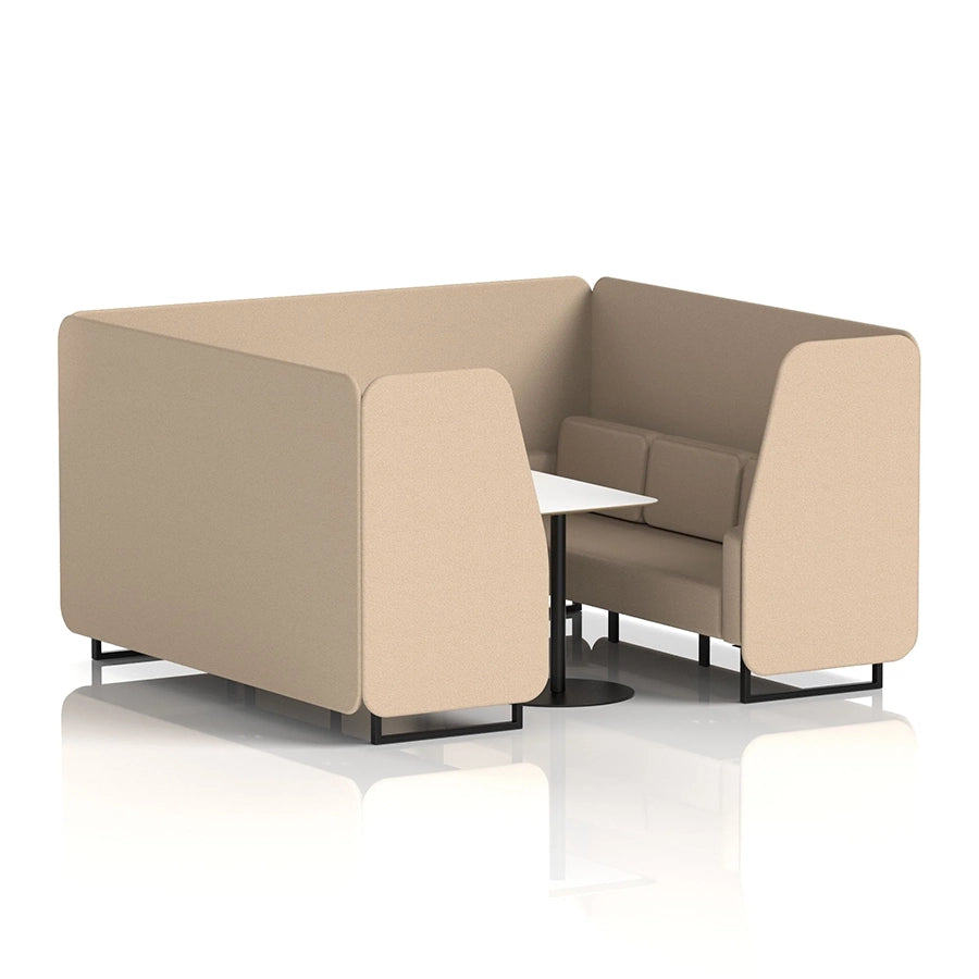 Brixworth Booth in Single Tone - 6 Seater with White Table
