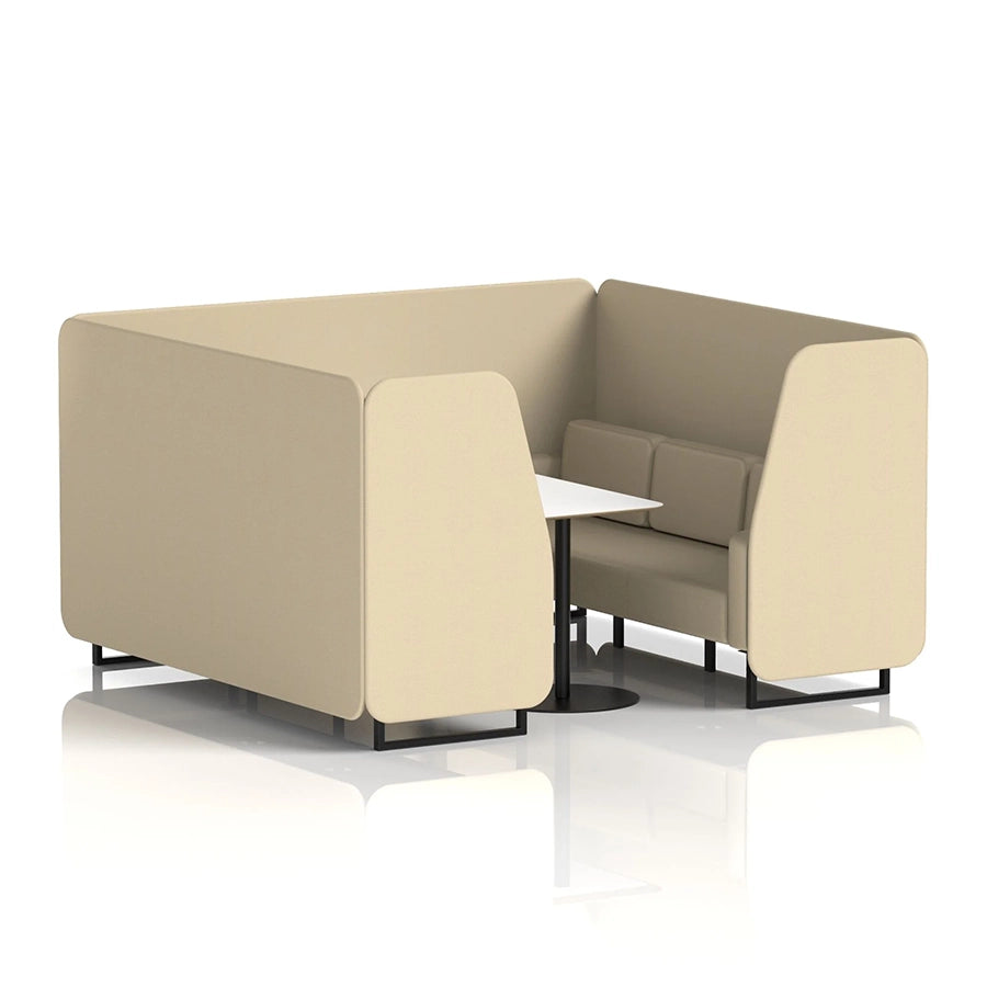 Brixworth Booth in Single Tone - 6 Seater with White Table